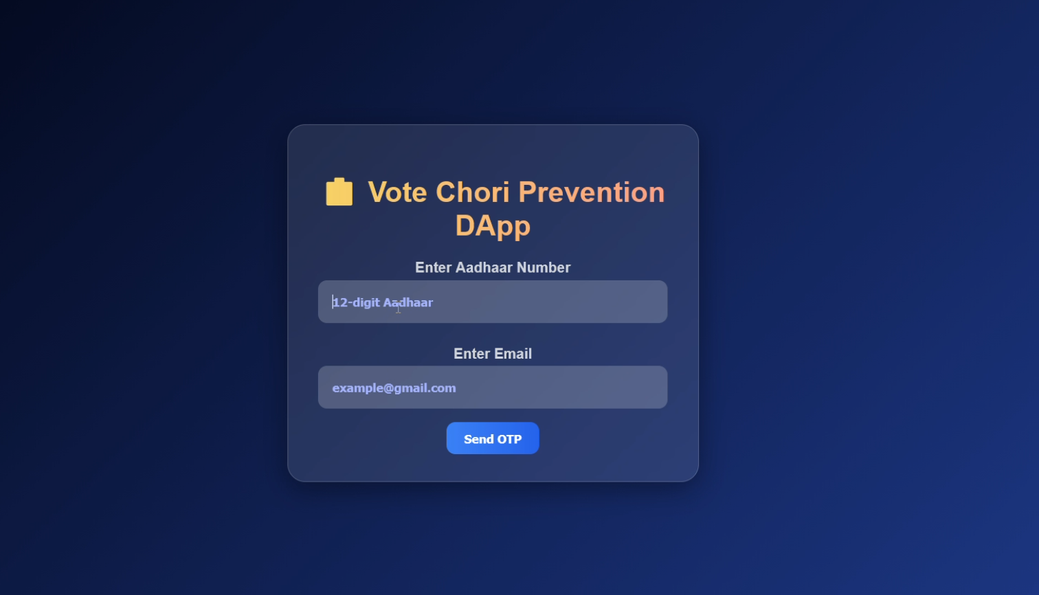 Vote Chori Prevention DApp